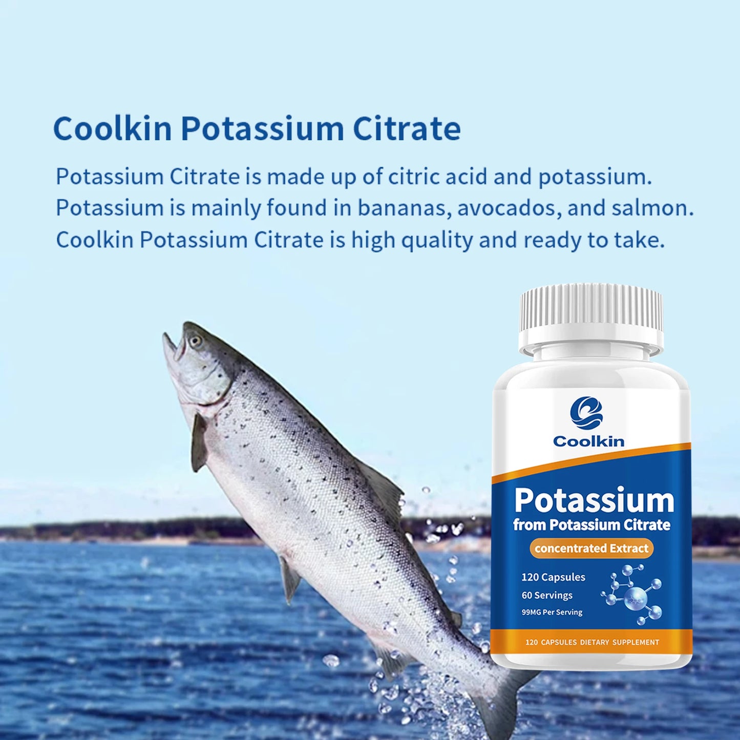 Potassium Citrate - Relieves Leg Cramps, Muscle, Bone and Heart Health - 120 Capsules