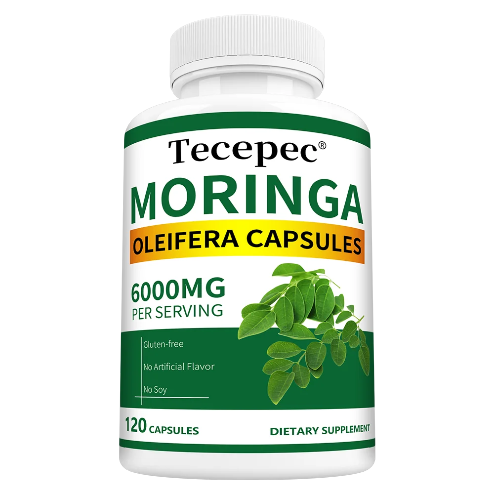 Natural Moringa Capsules, Rich in Vitamins, Minerals and Antioxidants, Support Heart and Brain Health, Balance Energy Levels